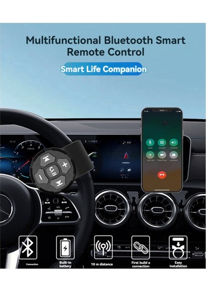 Evrensel Motosiklet Bisikleti Gidon Kontrolör Kablosuz Bluetooth Hacim Müzik Ayar Düğmesi Direksiyon Simidi Kontrolü (Yurt Dışından) fiyatları