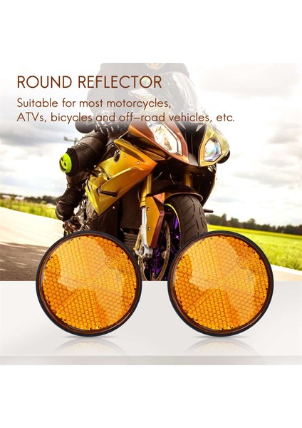 2pcs 2 &quot;yuvarlak Turuncu Reflektör Motosiklet Atv Kir Bisikleti Için Evrensel (Yurt Dışından) fiyatları