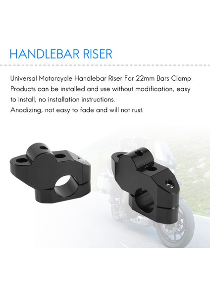 Honda Suzuki Kawasaki Yamaha Black Için 22MM Çubuk Kelepçesi Için Evrensel Motosiklet Gideri Yükseltici (Yurt Dışından) indirimleri