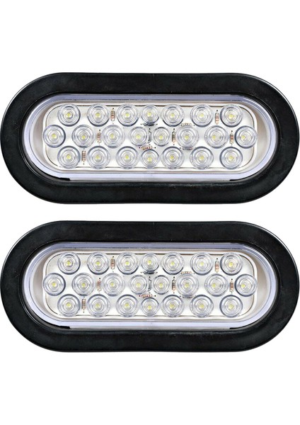 2pcs 6 Inç Oval Beyaz 22 LED Kamyon Ters Kuyruk Işıkları Kamyon Römork Uyarı Işık Şeffaf Gündüz Koşu Lambası (Yurt Dışından) fiyatları