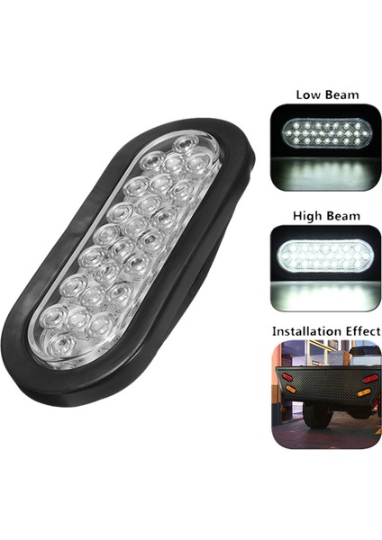 2pcs 6 Inç Oval Beyaz 22 LED Kamyon Ters Kuyruk Işıkları Kamyon Römork Uyarı Işık Şeffaf Gündüz Koşu Lambası (Yurt Dışından) indirimleri