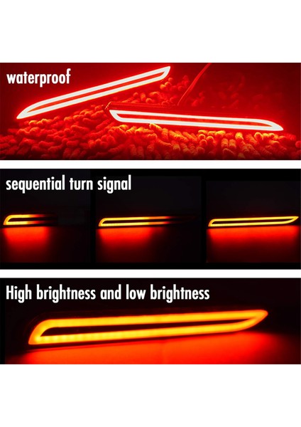 LED Arka Tampon Reflektörleri Sis Fren Kuyruğu Toyota Rav4 Camry Sienna Matrix Venza Avalon Için Sıralı Dönüş Sinyali (Yurt Dışından) modelleri