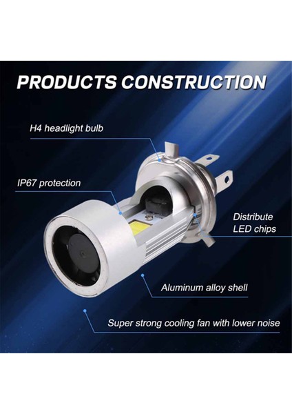 H4 LED Far Ampul Motosiklet Hi/lo Işın Angel Göz Gündüz Çalışan Işık 3000LM Süper Parlak 6000K (Yurt Dışından) modelleri
