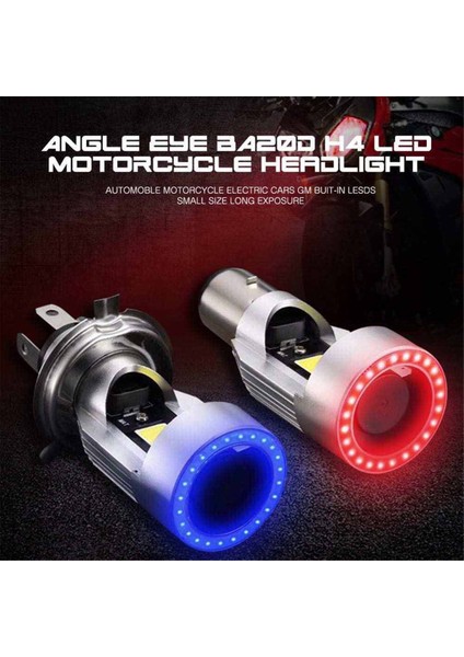 H4 LED Far Ampul Motosiklet Hi/lo Işın Angel Göz Gündüz Çalışan Işık 3000LM Süper Parlak 6000K (Yurt Dışından) fırsatları