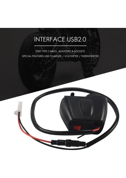 Voltmetre LED Ekran Termometresi ile Moto 2.1A 12V Motosiklet Şarj Cihazı Için 12V - 5V Motosiklet USB Şarj Cihazı (Yurt Dışından) fiyatları