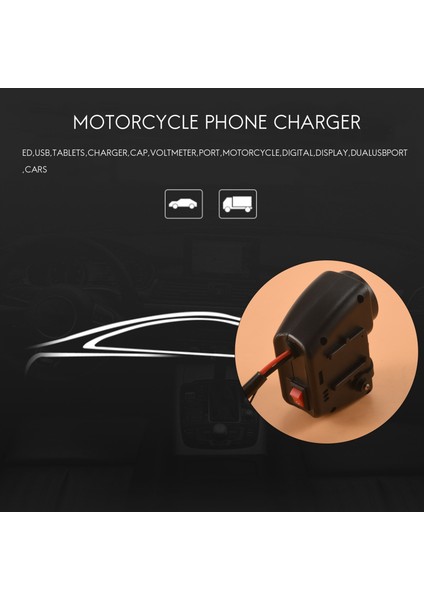 Voltmetre LED Ekran Termometresi ile Moto 2.1A 12V Motosiklet Şarj Cihazı Için 12V - 5V Motosiklet USB Şarj Cihazı (Yurt Dışından) modelleri