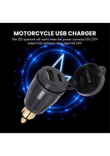 2set Motosiklet Din Plug Su Geçirmez Şarj Cihazı Qc3.0 USB Şarj Cihazı ve Tip C 30W Güç Dağıtım Adaptörü Soketi (Yurt Dışından) indirimleri