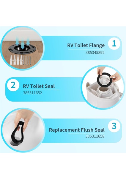 Rv Tuvalet Contası ve 3 Inç Soket Rv Tuvalet Flanş Kiti, 385345892, 385311652, 385311658, Rv 300/310/320 Için (Yurt Dışından) indirimleri