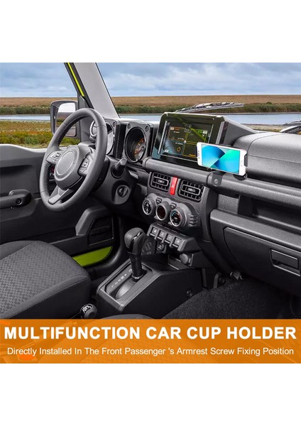 Suzuki Jimny Için 2019-2021 JB74 JB64 Araba Montaj Telefon Tutucu Çok Fonksiyonlu Su Kupası Stand Gps Mount (Sol Sürücü) (Yurt Dışından) indirimleri