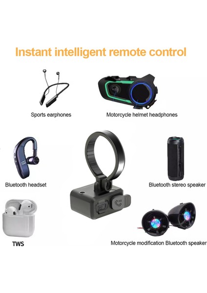 Bluetooth Motosiklet Gidon Kontrolü Eller Serbest Çağrıları Uzaktan Kumanda Kablosuz Bisiklet Talonu Medya Denetleyicisi (Yurt Dışından) indirimleri