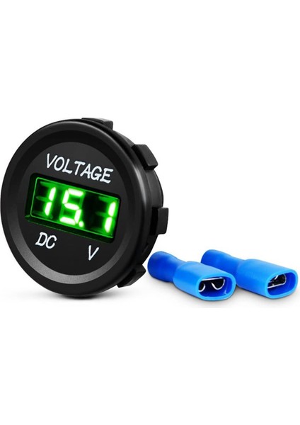 Dc 12V LED Panel Dijital Voltaj Ölçer Tekne Deniz Araç Motosiklet Kamyonu Için Voltmetre Atv Utv Yeşil (Yurt Dışından)