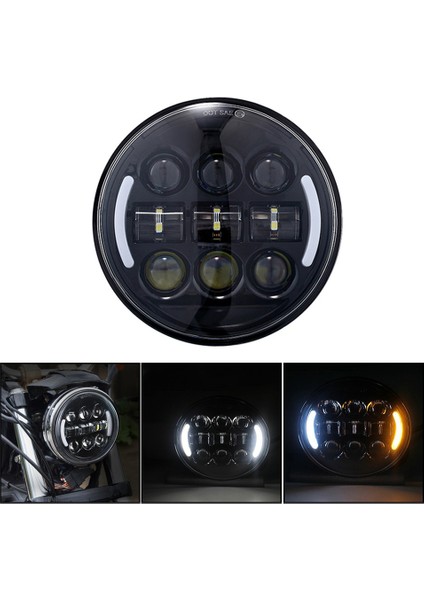 45W 5.75 Inç Motosiklet Far LED Yuvarlak Kafa Işık Lambası Drl Dönüş Sinyal Işığı ile Yüksek Düşük Kiriş Projektör (Yurt Dışından) fiyatları