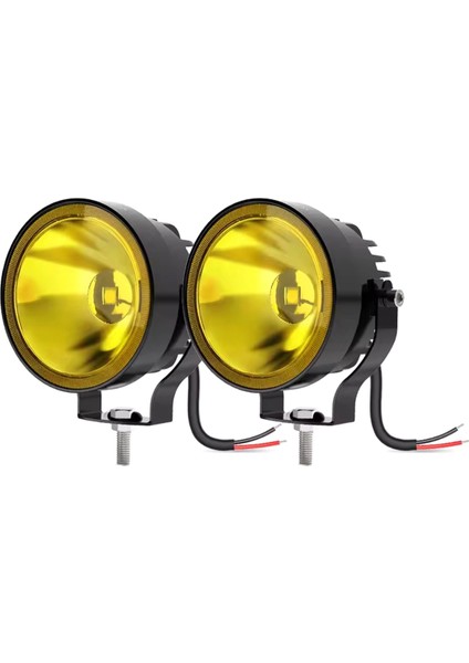 2pcs 4 Inç LED Iş Işığı 4x4 Offroad 30W 14000LM Süper Parlak Beyaz Yuvarlak Sis Far Motosiklet Atv Tekne Sarı (Yurt Dışından)