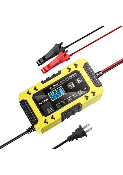 12V6A Araç Pil Şarj Cihazı Hızlı Şarj Onarımı Desulfator Pulse Tam Akıllı Şarj Cihazı Otomatik Motosiklet Abd Fişi (Yurt Dışından)