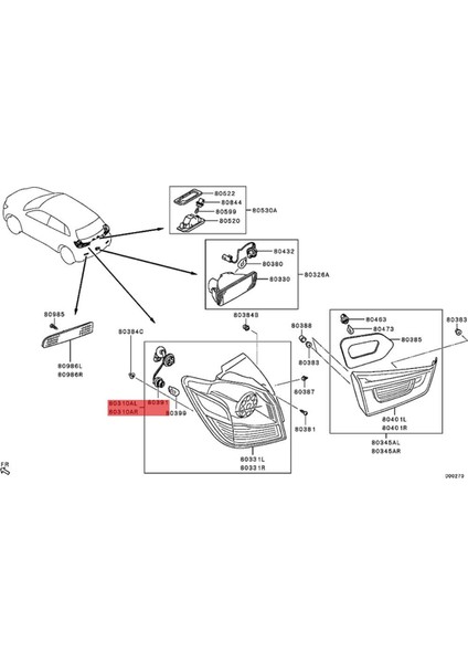 Mitsubishi Outlander Sport Asx Rvr 2011-2019 Için Sol Yan Kuyruk Işığı Assy 8330A691 (Yurt Dışından) indirimleri