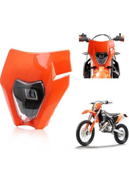 Motosiklet Enduro LED Far Eşleştirme Kir Bisikleti Motokros Kafa Işık Lambası Ktm Sx F Ec Esp Xcf Fe Te Fc Beyaz (Yurt Dışından) modelleri