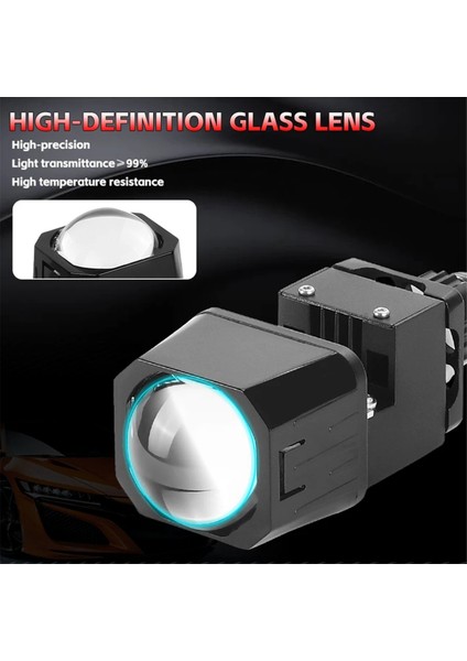 Matrix Bi-Led Lens 1.5 Inç Yüksek Düşük Kireli Motosiklet LED Far Projektör Lens 6000K Evrensel H4 H7 9005 9006 (Yurt Dışından) fırsatları