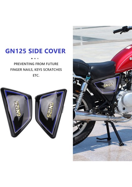 Siyah Motosiklet Pil Yan Kapak Çerçevesi Yan Suzuki GN125 Gn 125 Için Panelleri Kapsar (Yurt Dışından) modelleri