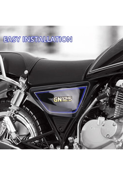 Siyah Motosiklet Pil Yan Kapak Çerçevesi Yan Suzuki GN125 Gn 125 Için Panelleri Kapsar (Yurt Dışından) indirimleri