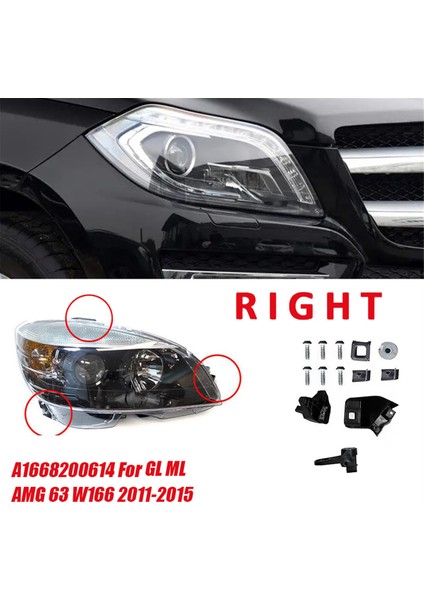 Sağ Ön Far Braketi Tamir Kitleri A1668200614 Için Mercedes Benz Gl ml Amg 63 W166 2011-2015 Sabit Tutucu Vidası (Yurt Dışından) fiyatları