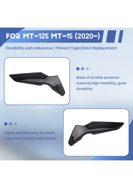 Motosiklet Ön Cam Yan Rüzgar Deflektörü Spoiler Sineği Yamaha MT-125 Mt-15 MT125 MT15 2020-2023 Duman Gri (Yurt Dışından) indirimleri