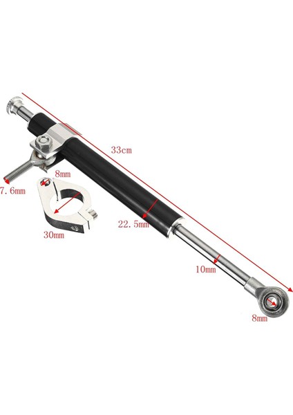 330MM Evrensel Motosiklet Direksiyon Damper Sabitleyici Damper Damper Stripting Şok Emici Yön Güvenlik Kontrolü Kırmızı (Yurt Dışından) indirimleri