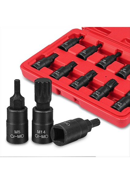10PCS 12 Nokta Soket Anahtarı Seti Evrensel 3/8 Kare Sürücü Soket Seti M4-M16 Soket Kiti (Yurt Dışından) modelleri