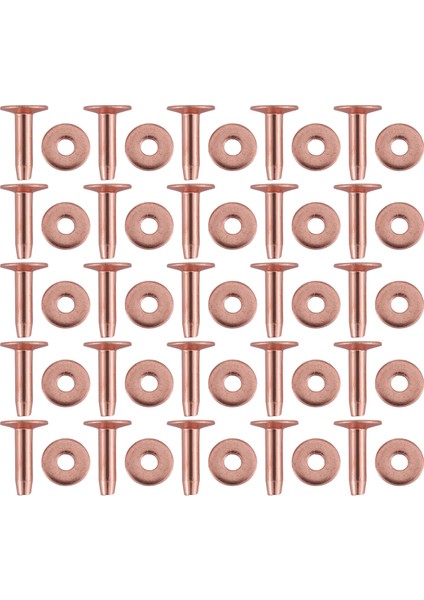 25 Set Bakır Perçin Çapak Yıkayıcı 15/32 Inç Uzunluğunda Deri Bakır Perçin Bağlantı Elemanı Kemerler Için Deri Diy Zanaat Malzemeleri (Yurt Dışından)