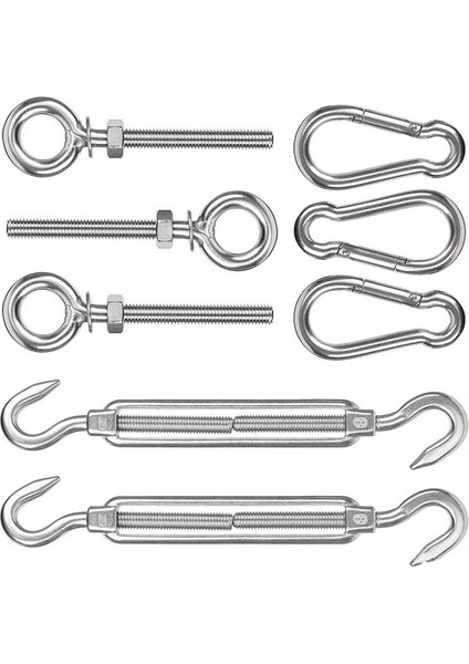 8pcs Paslanmaz Çelik Eşkenar Eşek Tokası Bahçe Gölgelik Tente Yelken Vidaları Tente Aksesuarları (Yurt Dışından)