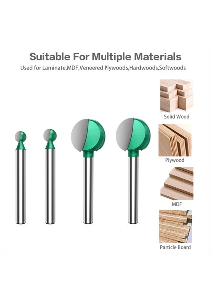 4pcs 6mm Top Burun Yuvarlak Oyma Bit Cove Cnc Freze Kesici Topu Uç Yönlendirici Bitleri Karbür Ağaç Işleme Araçları (Yurt Dışından) indirimleri