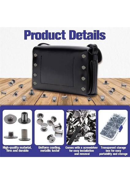 150SETS Chicago Vidaları Çeşitli Kit 6 Boyutlar Yuvarlak Düz Kafa Deri Perçinleri M5 Chicago Bağlayıcı Vidalar Siyah Dekorasyon (Yurt Dışından) fırsatları