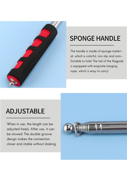 Bayraklar Için Genişletilebilir 2m Taşınabilir Teleskopik El Bayrağı Kutup Aracı Windsock (Yurt Dışından) indirimleri