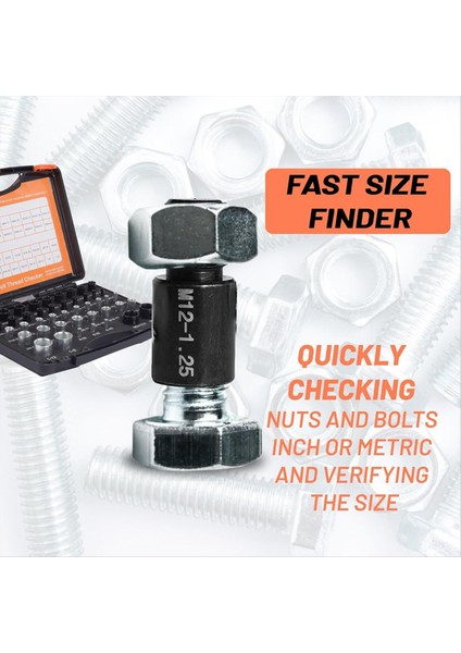 44PCS Somun ve Cıvata Iplik Denetleyicisi Standardı ve Metrik Set Iplik Tanımlayıcı Vida Boyutu Göstergesi 23 Inç ve 21 Metrik (Yurt Dışından) fırsatları
