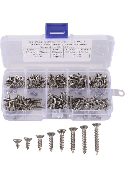 600PCS M3 Paslanmaz Çelik Düz Kafa Vidaları Kitler Yüksek Mukavemetli Kendi Kendine Dokunma Vidaları Ahşap Mobilya Için Ayarlanmış (Yurt Dışından) modelleri