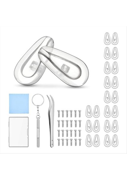 Gözlük Burun Pedleri Yumuşak Silikon Gözleri Gözlük Burun Pad 12 Çift Burun Pedli 24 Evrensel Vidalı (Yurt Dışından)