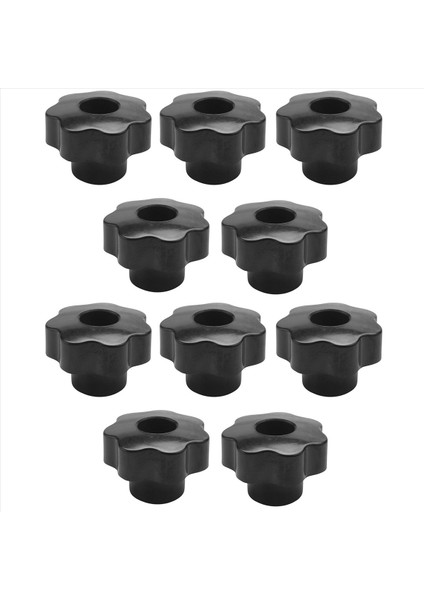 10 Adet M10 10MM Dia Iplik Siyah Plastik Yıldız Kafa Kelepçeleme Düğmesi Kavrama (Yurt Dışından)