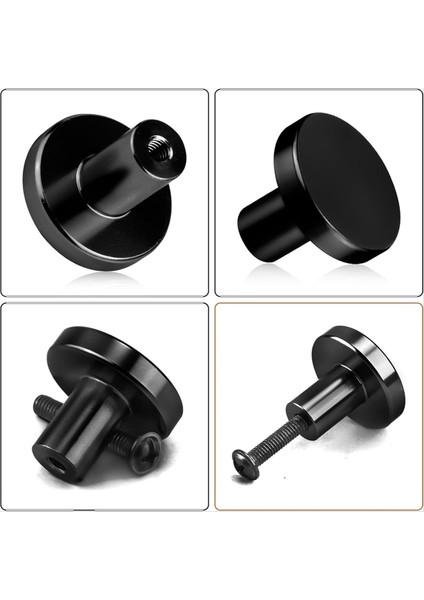 8pcs Dolap Düğmeleri Yuvarlak Şifoniyer Çekme Düğmesi Gardırop Çekme Kapı Kolu 8 Vidalı Çekmeceli Çekmece Mutfak Siyah (Yurt Dışından) fırsatları