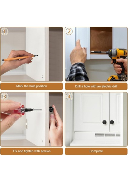 8pcs Dolap Düğmeleri Yuvarlak Şifoniyer Çekme Düğmesi Gardırop Çekme Kapı Kolu 8 Vidalı Çekmeceli Çekmece Mutfak Siyah (Yurt Dışından) indirimleri