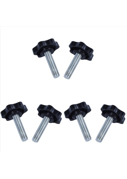6 Pcs M8 x 30MM Erkek Iplik 32MM Yıldız Kafa Kelepçesi Düğmesi Siyah (Yurt Dışından)