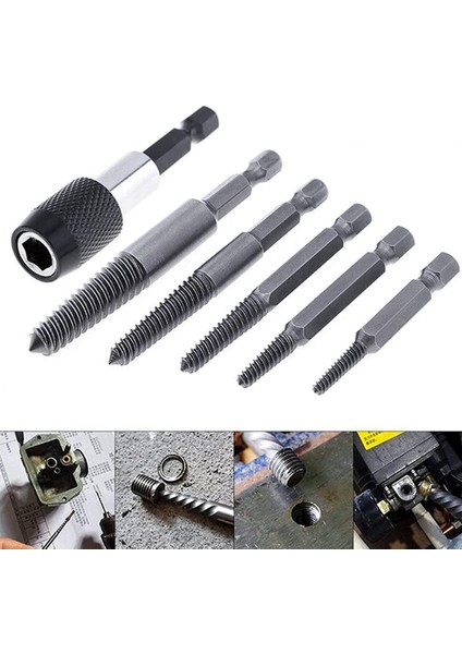 6 Adet Hasarlı Vida ve Kırık Cıvata Ekstraktörü 1/4 Hızlı Değişim ile Set Arbors Alet Kiti Kötü Vida Saplama Sökücü (Yurt Dışından) fırsatları