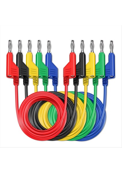 P1036 5pcs 4mm Bakır Muz Fişi Muz Fiş Multimetre Test Uçları Yumuşak Pvc Kablosu 1m Tel 1000V 15A (Yurt Dışından)