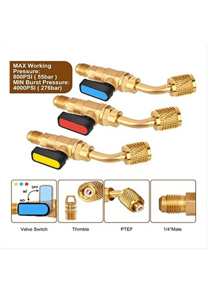 R410A R134AR12 R22 Ac Hvac Için Klima Açısı Top Valfi Mini Split Sistem Için (Yurt Dışından) fiyatları