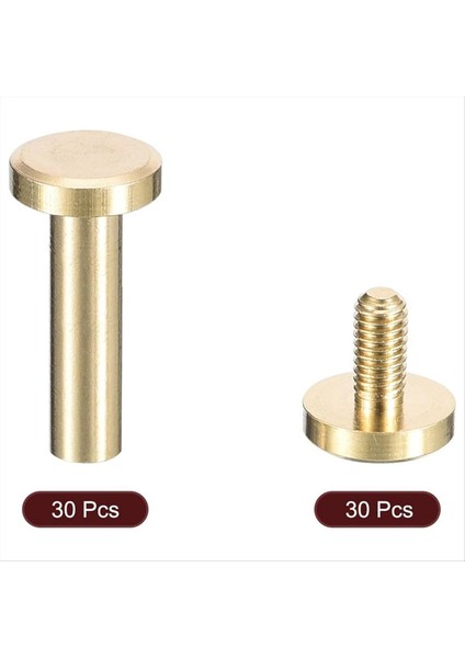 30 Pack Brass Chicago Vidaları 30X8MM Düz Kafa Vidası Geri Bağlanma Dıy Için Tırnak Saplama Posta Perçinli Tatırıcı (Yurt Dışından) fiyatları