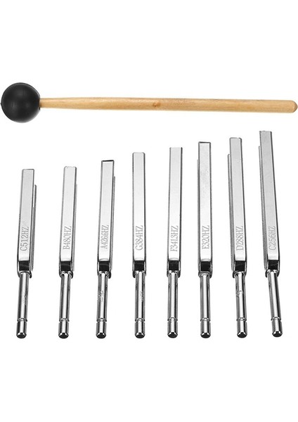 8 Paket 256-512Hz Çelik Toing Fork Set Mallet Titreşim Terapisi Araçları (Yurt Dışından)