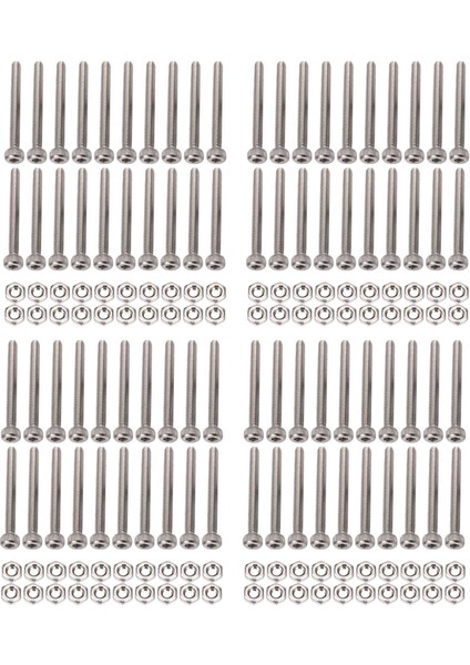 M2 x 20MM Uzunluğunda Hex Socet Tickled Kapak Vidaları Cıvatalar Somun Seti 80 Pcs (Yurt Dışından)