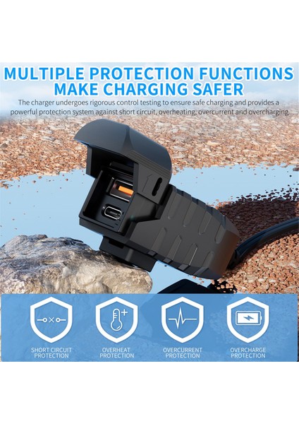 Qc3.0 Motosiklet USB Şarj Cihazı Su Geçirmez Pd3.0 Port Socket Gidon Hızlı Şarj Cihazı Voltmetre Aksesuarları (Yurt Dışından) modelleri