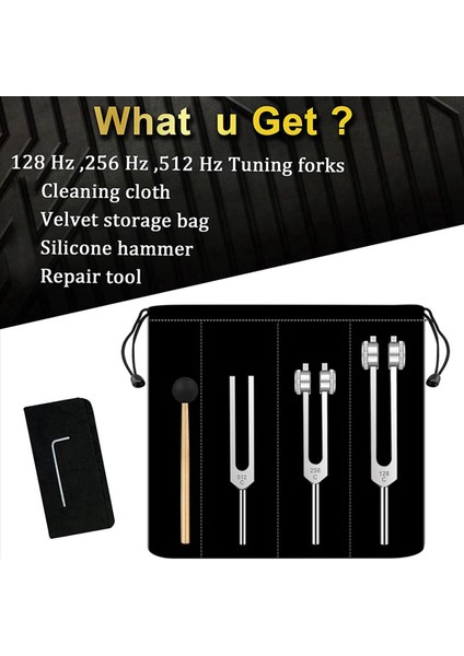 3x Tuning Forks SET-128 Hz 256 Hz 512 Hz Şifa Çakra Ses Terapisi Için Ayar Çatalları Vücut Tutun (Yurt Dışından) indirimleri