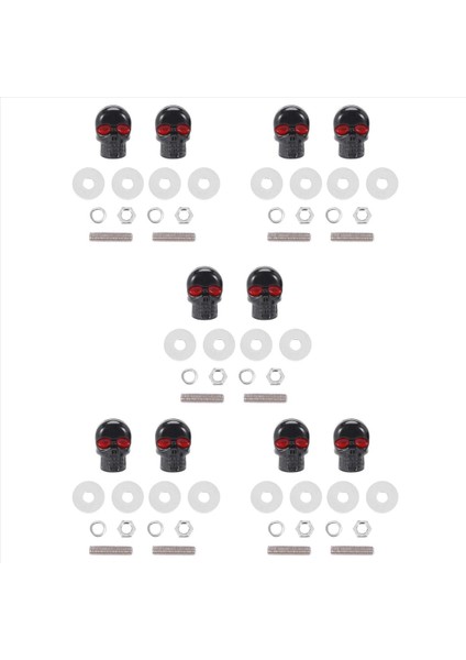 5 Çift Motosiklet Kafatası Numarası Plaka Çerçeve Vidaları Vidalı Vidalı (Yurt Dışından)
