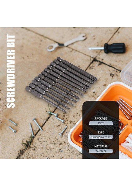 11PCS 75MM Manyetik S2 Çelik Tornavida Bitleri Hex Torx Head T6/T7/T8/T9/T10/T15/T20/T25/T27/T30/T40 (Yurt Dışından) fırsatları