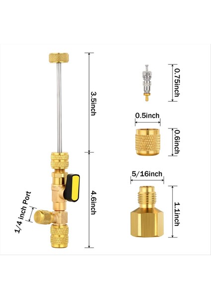 R410 R32 R22 R12 Için Hvac Valf Çekirdek Çıkarma Aracı Valf Çekirdekleri Somun ve R410 R32 Adaptörleri ile Valf Çekirdek Çıkarma (Yurt Dışından) fiyatları